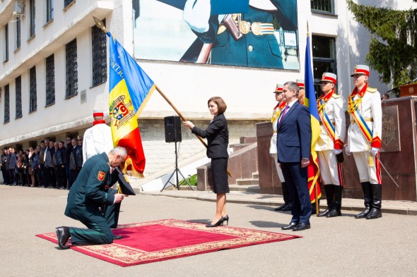 Maia Sandu a participat la ceremonia aniversării a 30-a de la fondarea Marelui Stat Major al Armatei Naționale